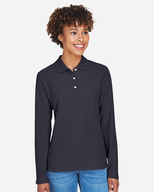Devon & Jones Women's Pima Piqué Long Sleeve Polo - D110W