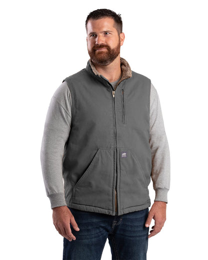 Berne Apparel Heartland Sherpa-Lined Washed Duck Vest - V818