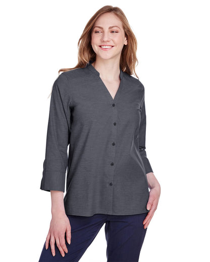 Devon & Jones Women's Crown Collection® Stretch Pinpoint Chambra Three-Quarter Sleeve Shirt - DG562W