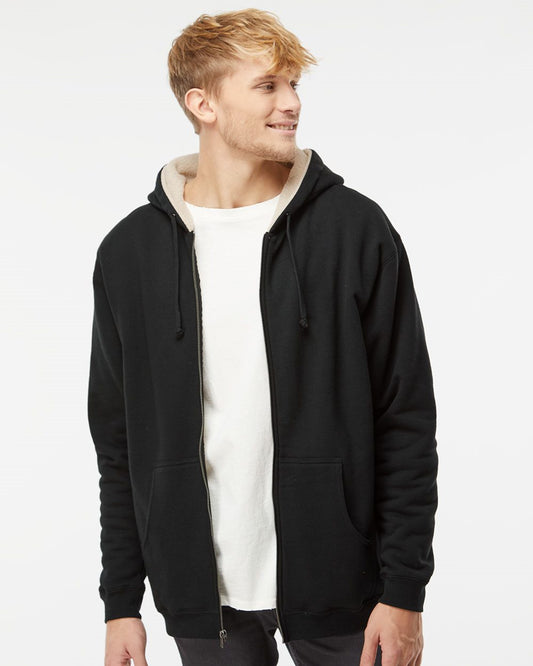 Independent Trading Co. Sherpa-Lined Full-Zip Hooded Sweatshirt - EXP40SHZ