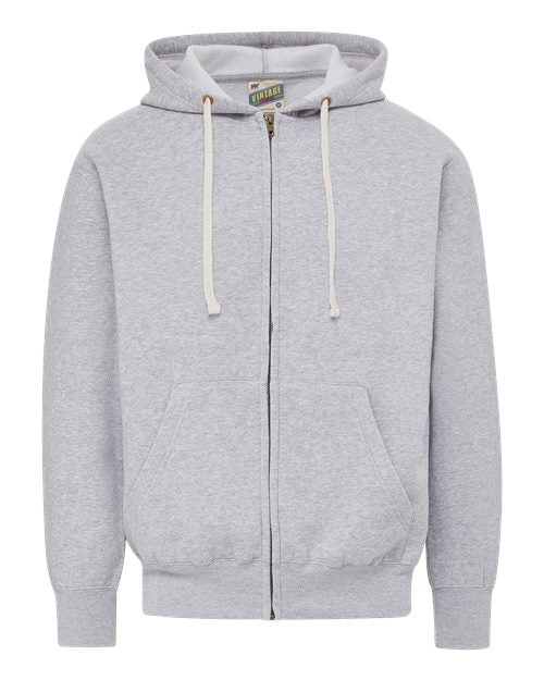Unisex Vintage Fleece Full-Zip Hooded Sweatshirt