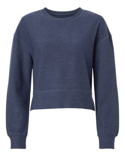 Women's Ribbed Knit Cropped Boxy Crew