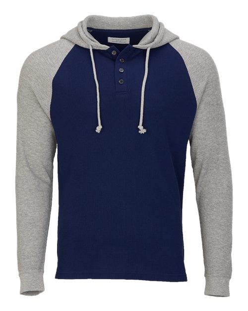 Unisex Waffle Knit Pullover Hooded Long Sleeve T-Shirt