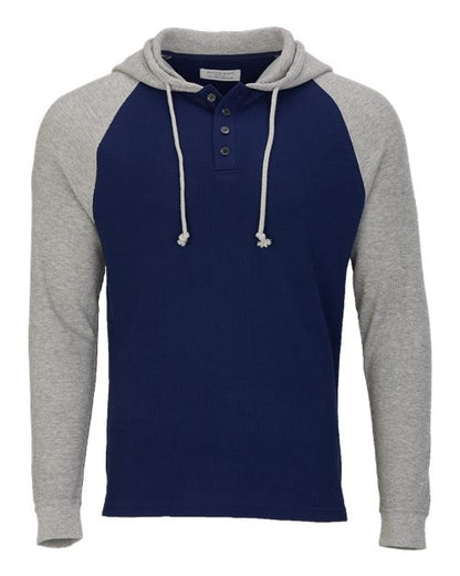 Unisex Waffle Knit Pullover Hooded Long Sleeve T-Shirt