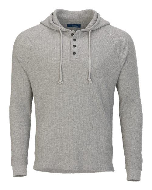 Unisex Waffle Knit Pullover Hooded Long Sleeve T-Shirt