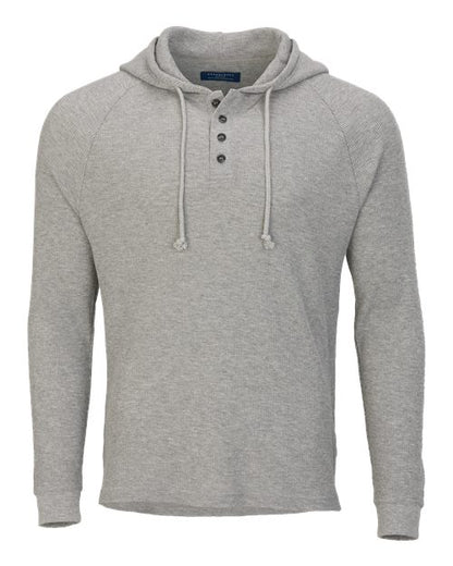 Unisex Waffle Knit Pullover Hooded Long Sleeve T-Shirt