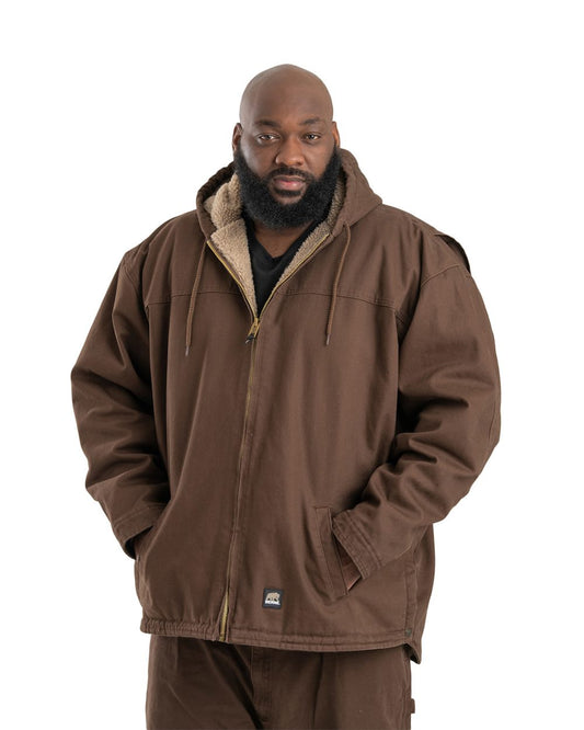 Berne Apparel Heartland Washed Duck Hooded Work Coat - HJ626