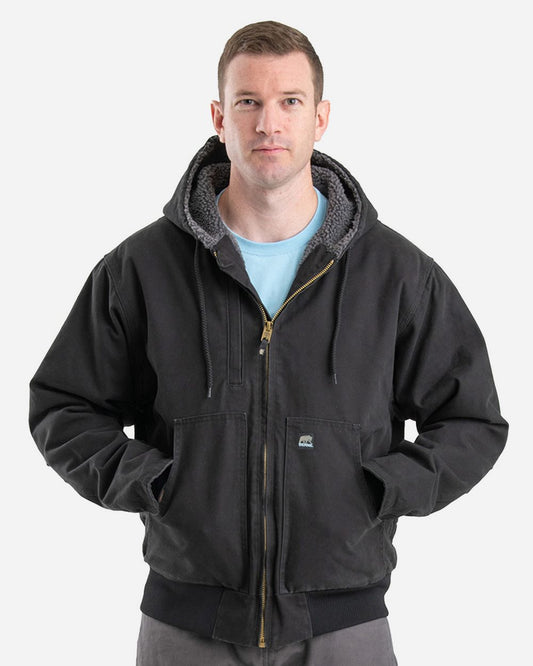 Berne Apparel Highland Flex180® Washed Duck Hooded Work Jacket - HJ317