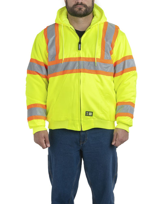 Berne Apparel Hi-Vis Class 3 Hooded Active Jacket - HVJ571