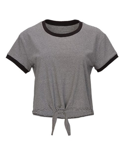 Women's Striped Tie Front T-Shirt