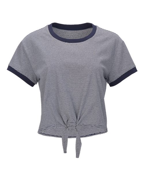 Women's Striped Tie Front T-Shirt