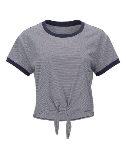 Women's Striped Tie Front T-Shirt