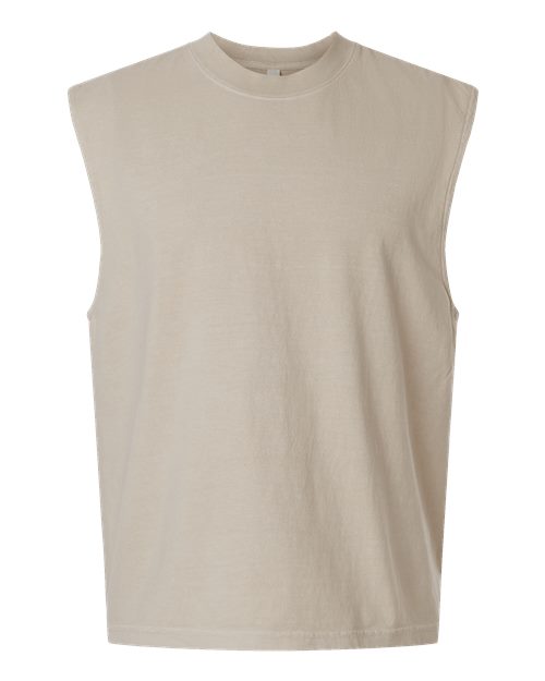 Unisex Heavyweight Cotton Garment-Dyed Mid-Length Muscle Tee