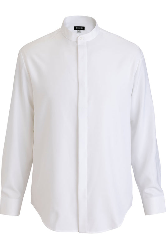 Flexbatiste Banded Collar Long Sleeve Mens Shirt - 1382