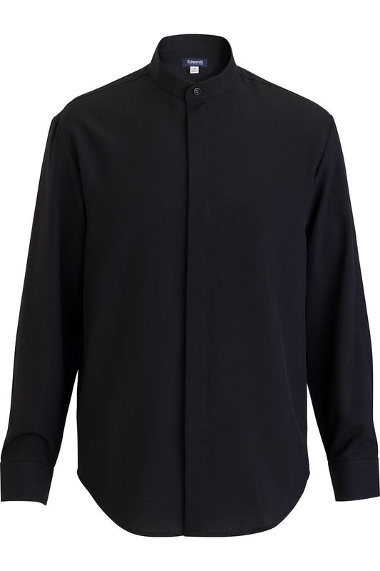 Flexbatiste Banded Collar Long Sleeve Mens Shirt
