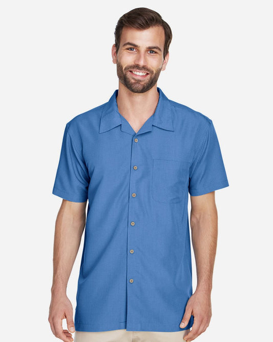 Harriton Men's Barbados Textured Camp Shirt - M560