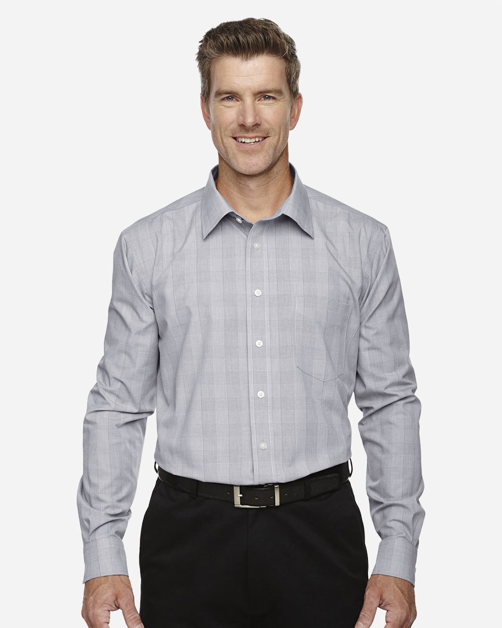 Devon & Jones Men's Crown Collection® Glen Plaid Woven Dress Shirt - DG520