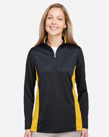 Harriton Women's Flash Snag Protection Plus IL Colorblock Quarter-Zip Pullover - M786W