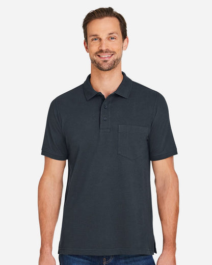 Harriton Men's Valiant Cotton Snag Protect Pocket Polo - M205P