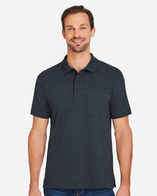 Harriton Men's Valiant Cotton Snag Protect Pocket Polo - M205P