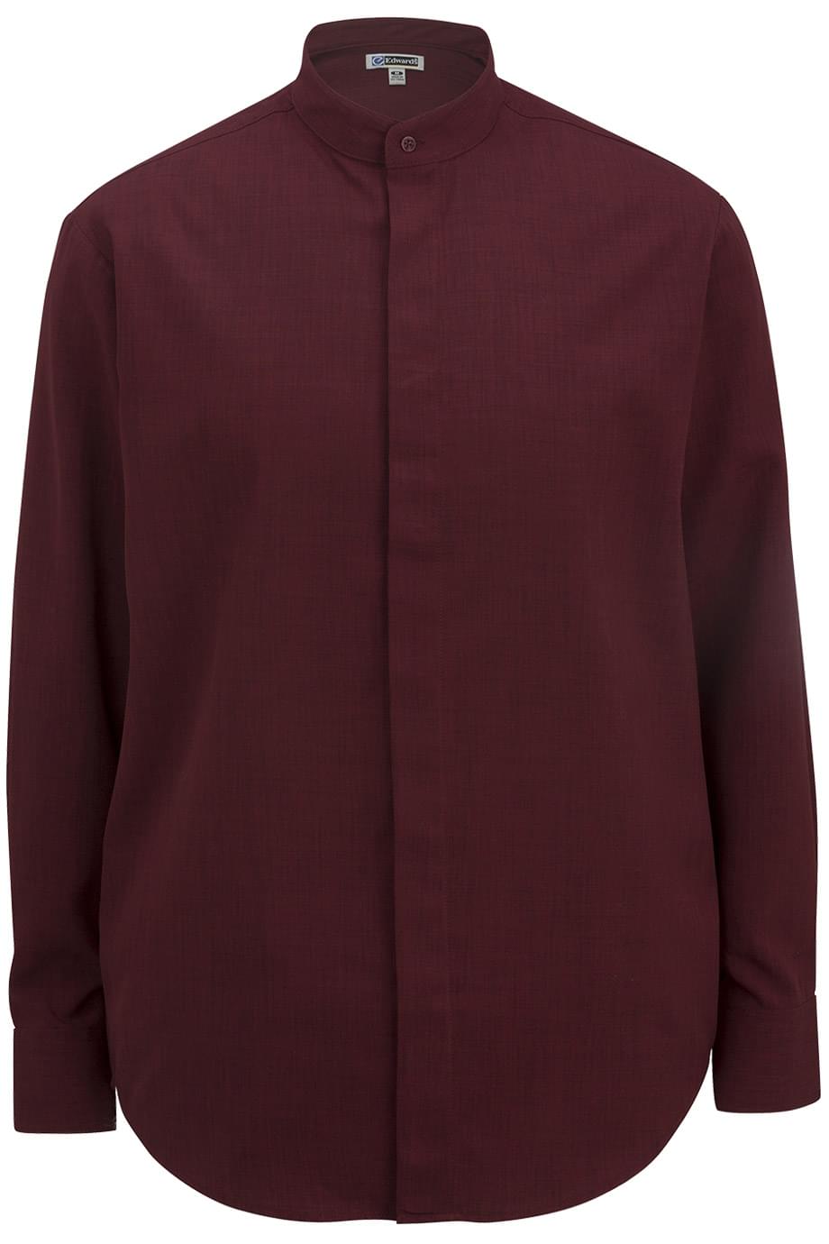 Mens Batiste Banded Collar Shirt