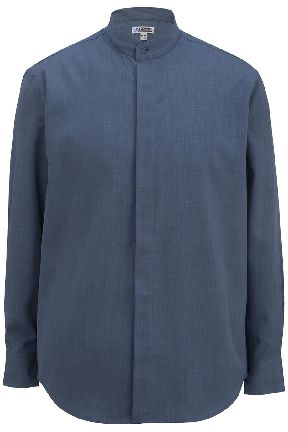 Mens Batiste Banded Collar Shirt - 1392
