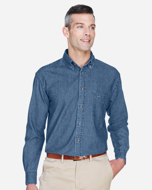 Harriton Men's Long Sleeve Denim Shirt - M550