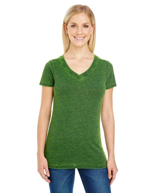 Threadfast Apparel Women's Cross Dye V-Neck T-Shirt - 215B