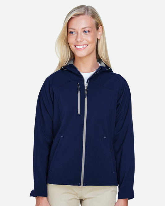 North End Women's Prospect Two-Layer Fleece Bonded Soft Shell Hooded Jacket - 78166