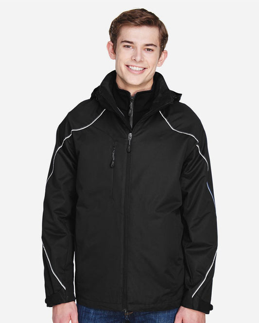 North End Men's Angle 3-In-1 Jacket with Bonded Fleece Liner - 88196