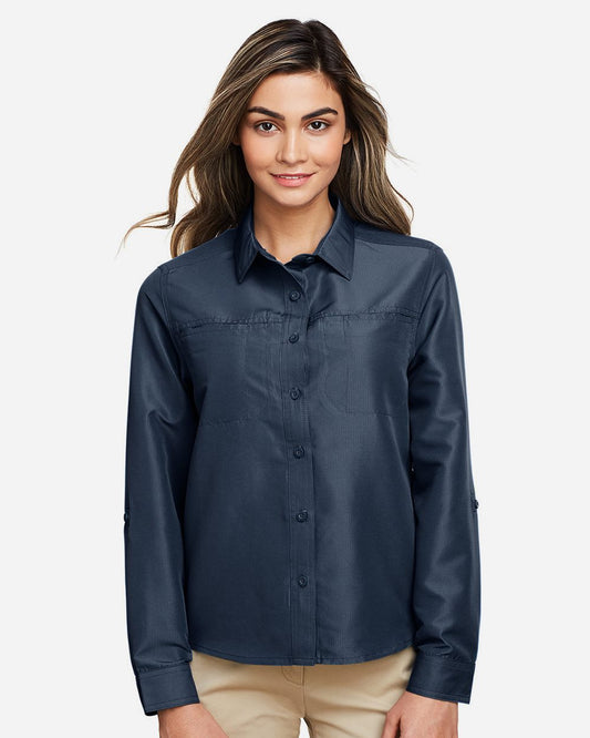 Harriton Women's Key West Long Sleeve Performance Staff Shirt - M580LW