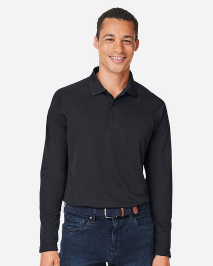 Harriton Men's Charge Snag and Soil Protect Long Sleeve Polo - M208L