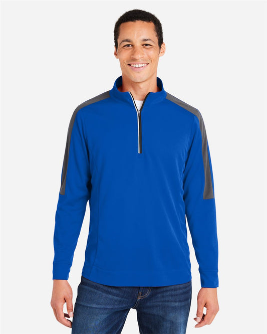 CORE365 Men's Market Snag Protect Mesh Colorblock Quarter-Zip Pullover - CE404