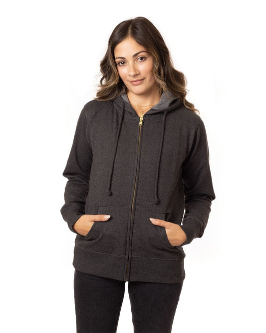 econscious Women's Heathered Full-Zip Hooded Sweatshirt - EC4580
