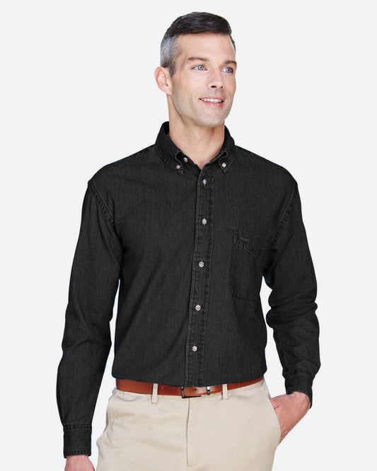 Harriton Men's Tall Long Sleeve Denim Shirt - M550T