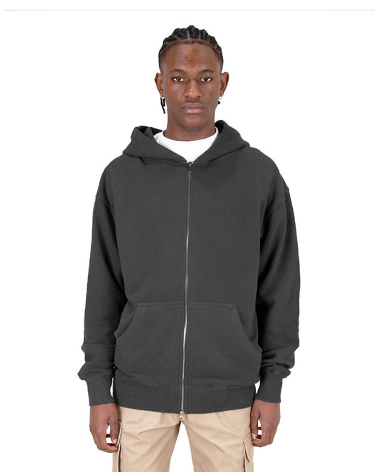 Shaka Wear Garment-Dyed Double-Zip Hooded Sweatshirt - SHGDZ