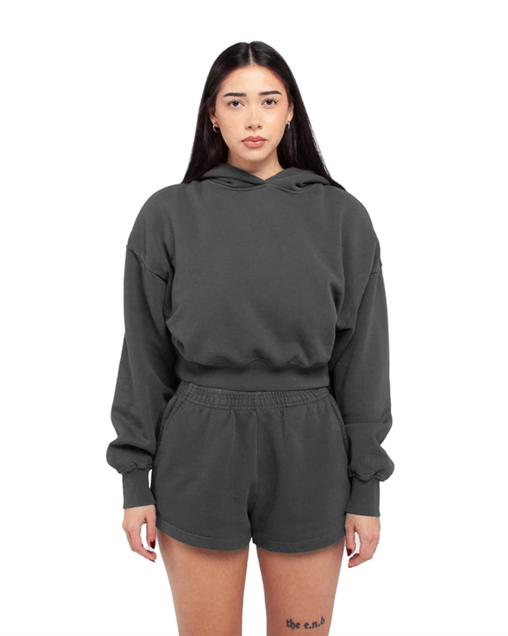 Shaka Wear Women's Garment-Dye Crop Hooded Sweatshirt - SHGWC