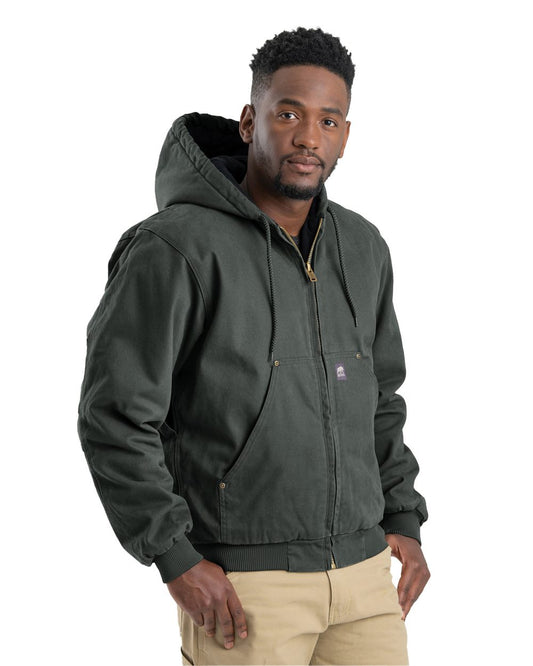 Berne Apparel Tall Heartland Washed Cotton Duck Hooded Jacket - HJ375T
