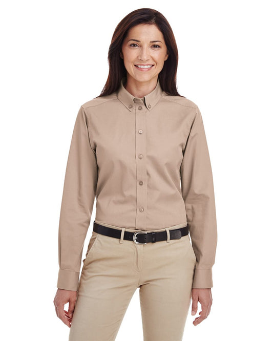 Harriton Men's Foundation Cotton Twill Dress Shirt with Teflon - M581