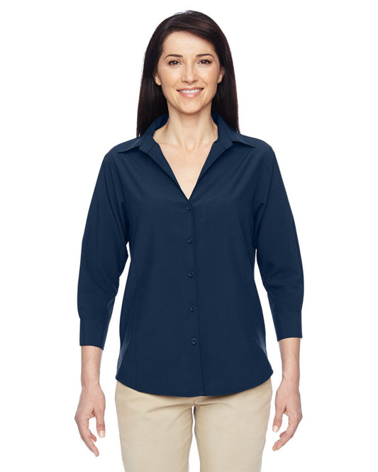 Harriton Women's Paradise Three-Quarter Pullover Sleeve Performance Shirt - M610W