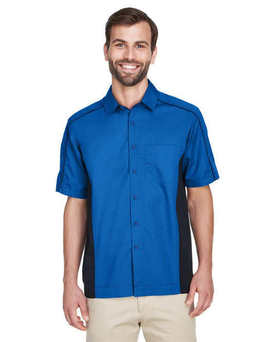North End Men's Fuse Colorblock Short Sleeve Twill Shirt - 87042