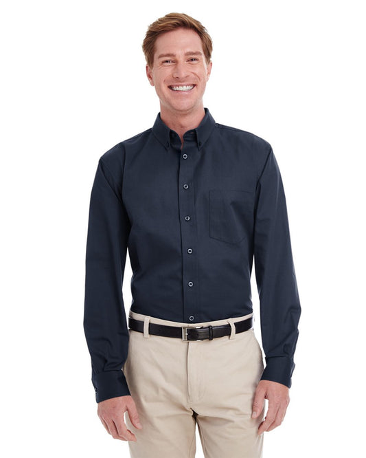 Harriton Men's Tall Foundation Cotton Twill Shirt with Teflon - M581T