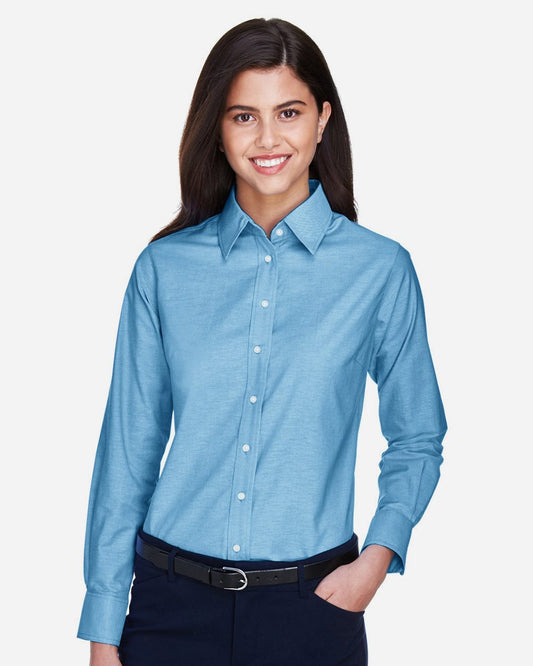 Harriton Women's Stain-Release Short Sleeve Oxford Shirt - M600SW