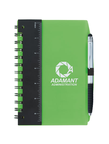 Good Value 5 x 7 Ruler Notebook with Flags and Stylus Pen-15782
