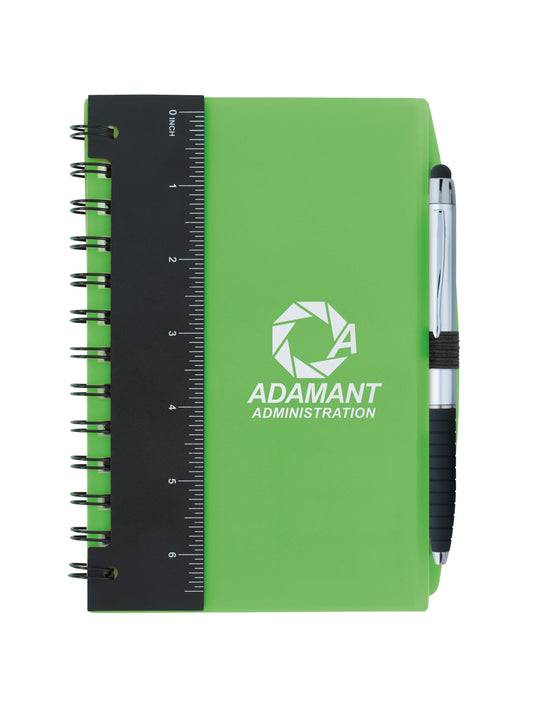 Good Value 5 x 7 Ruler Notebook with Flags and Stylus Pen-15782