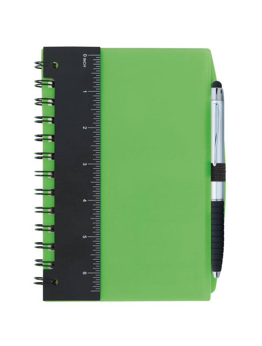 Good Value 5 x 7 Ruler Notebook with Flags and Stylus Pen-15782