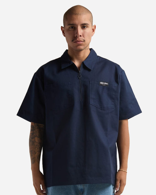 Shaka Wear Work Heavyweight Quarter-Zip Short Sleeve Shirt - SHQZWS