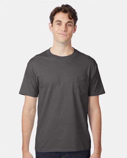 Hanes? Beefy-T? - 100% Cotton T-Shirt with Pocket. 5190