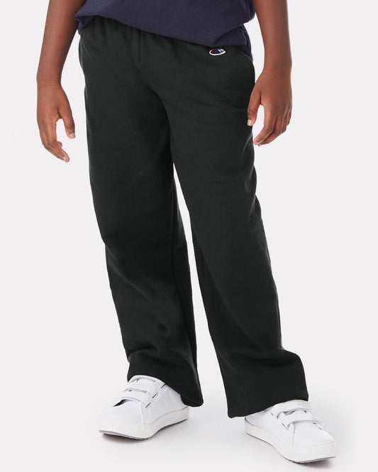 Champion Powerblend® Youth Open-Bottom Sweatpants with Pockets - P890