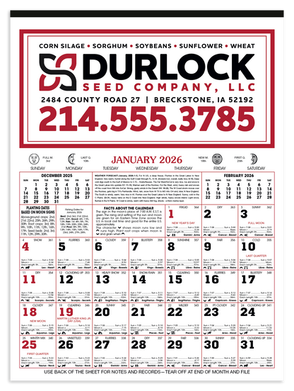 Skinner  Kennedy 12Sheet Almanac Calendar-190-E